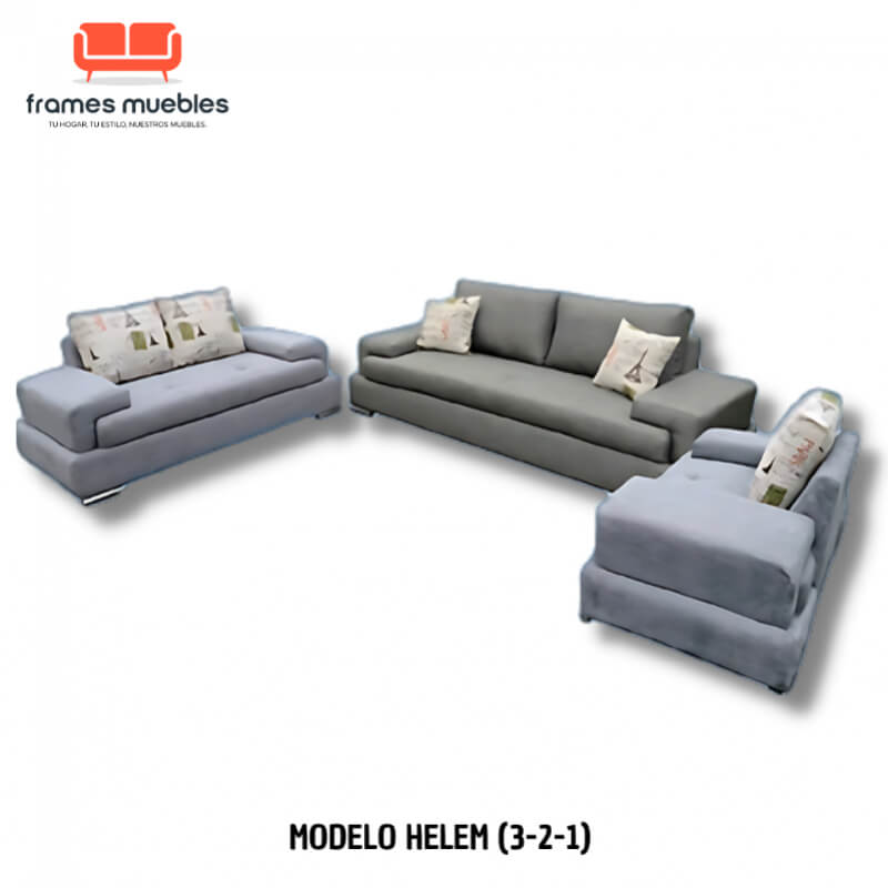 Juego de Sala Helem (3-2-1) – Estilo Contemporáneo y Personalización para Tu Espacio | Frames Muebles
