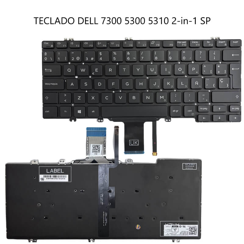 TECLADO DELL 7300 5310 5300 2-in-1