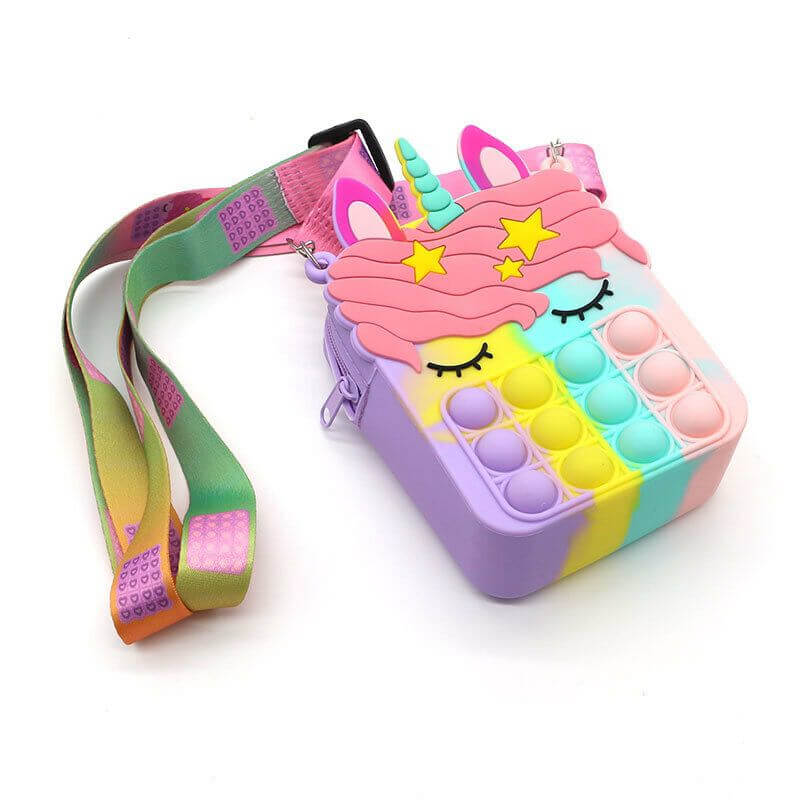 Bolso pop it de unicornio