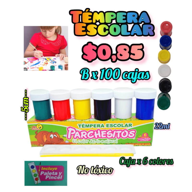 Tempera Escolar PARCHESITOS