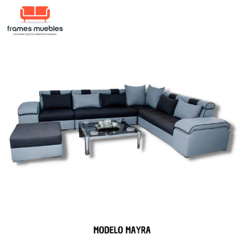 Sala Modular Modelo Mayra – Adaptable a tu Estilo con Chaise Longue y Ottoman | Frames Muebles