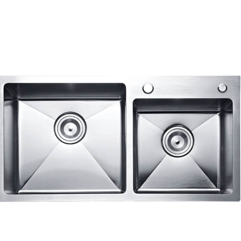 Fregadero doble plateado