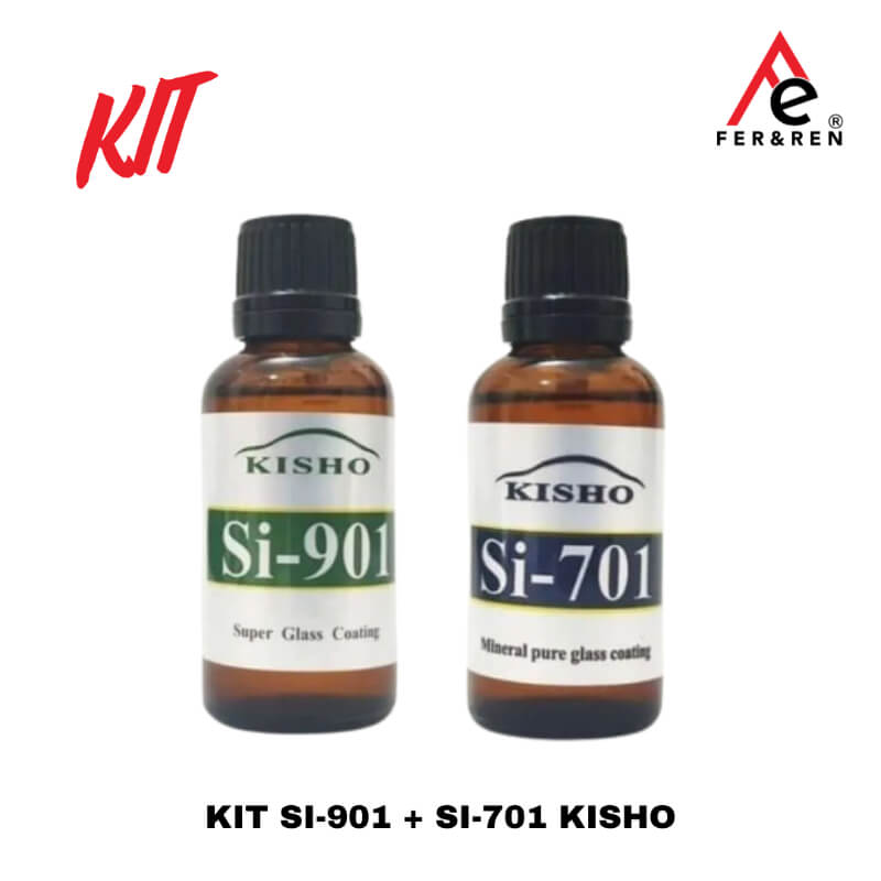 KIT KISHO SI-901 + SI-701 Cerámico 2 x 30 ml – Recubrimiento cerámico automotriz | Coating profesional | Hidrofóbica | Distribuidora FerRen