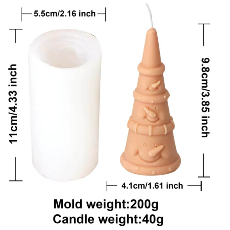 Combo moldes de silicona de vela figura de muñeco de nieve, para uso en velas, jabones, resina, jabon.