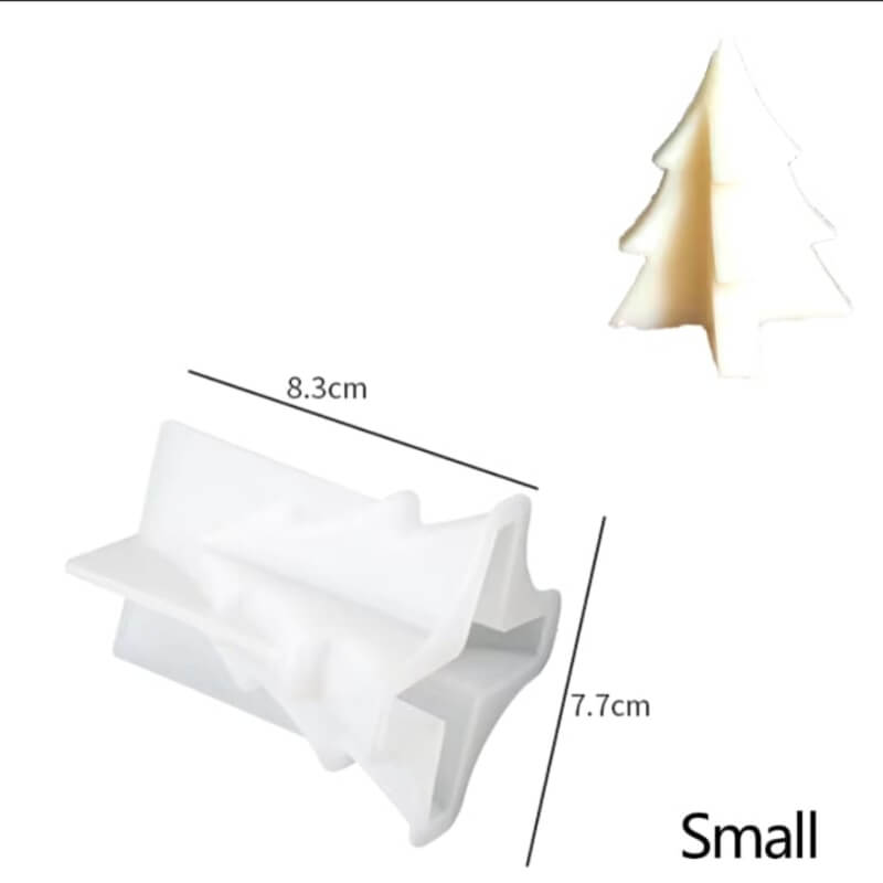 Combo moldes de silicona de árbol navideño S y L para uso en Velas, resina, chocolate, yeso, cemento. (precio unitario