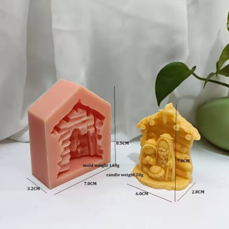 Combo moldes de silicona 2 diseños de pesebre 2D, para uso en resina, cemento, chocolate, yeso, jabón. descuento (precio unitario en la descripcion)