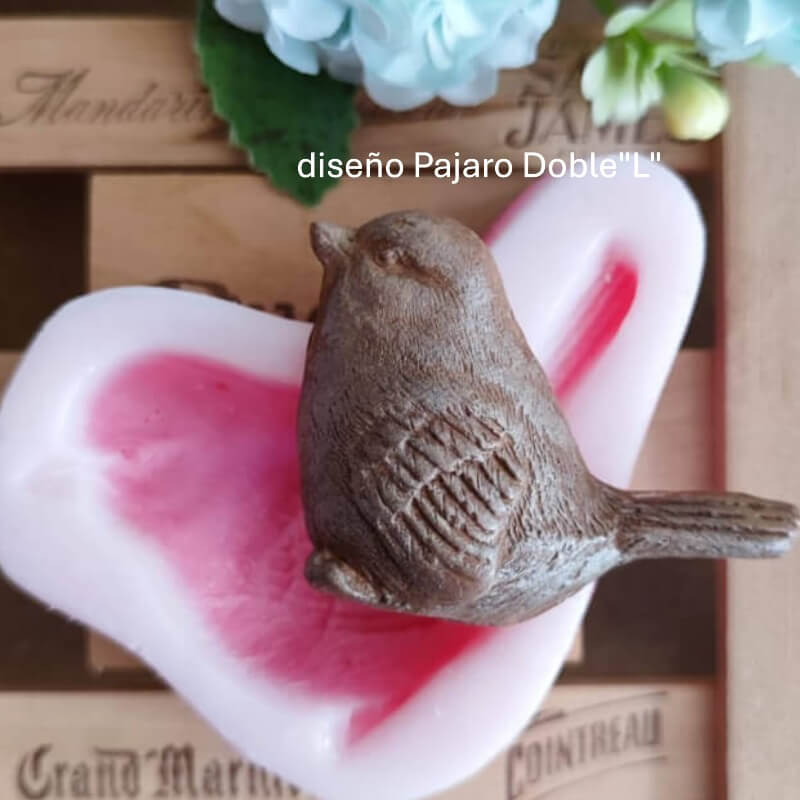 Moldes de silicona PAJARO DOBLE 5 diseños para uso en velas, jabones, cemento, yeso, chocolate, resina. (valor unitario en la descripción)