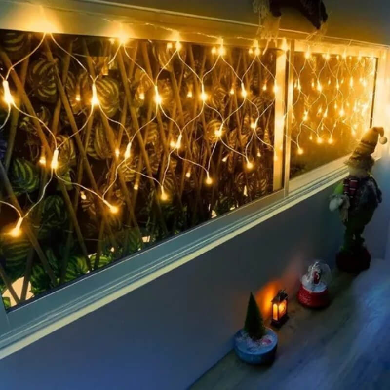 MALLA DE LUZ CALIDA 96LED