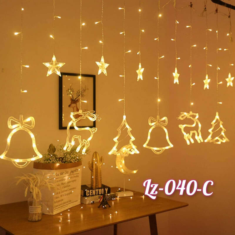 GUIRNALDA DE LUCES LED DE NAVIDAD: EXTRELLA, CAMPANA, ARBOL