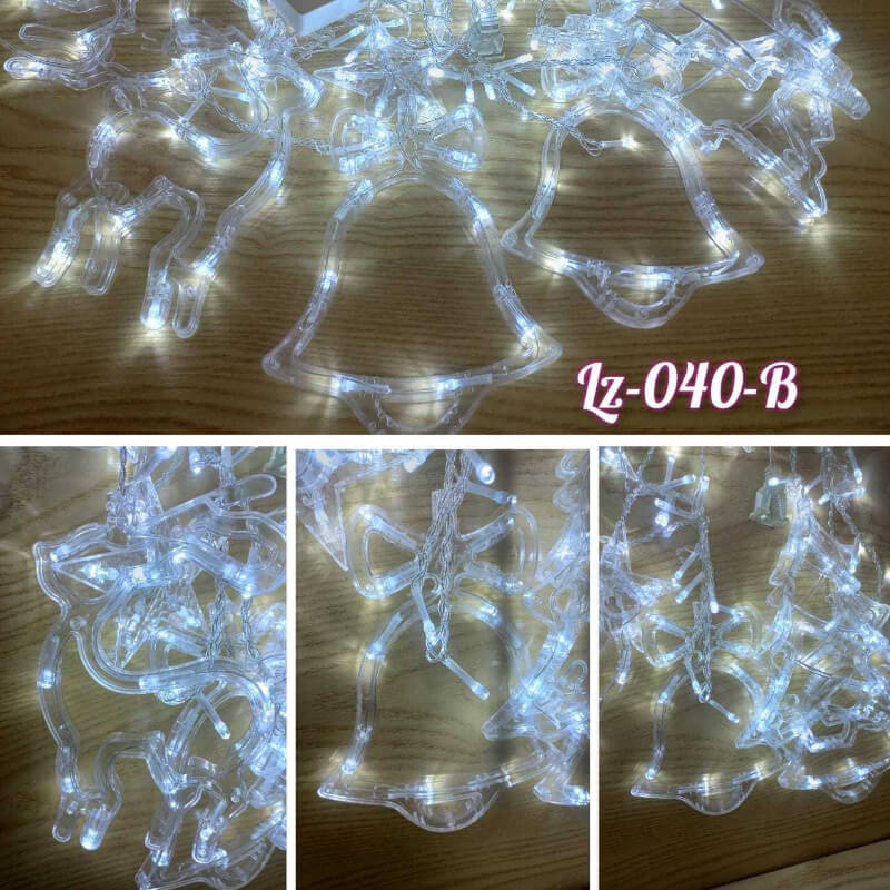 GUIRNALDA DE LUCES LED DE NAVIDAD: EXTRELLA, CAMPANA, ARBOL