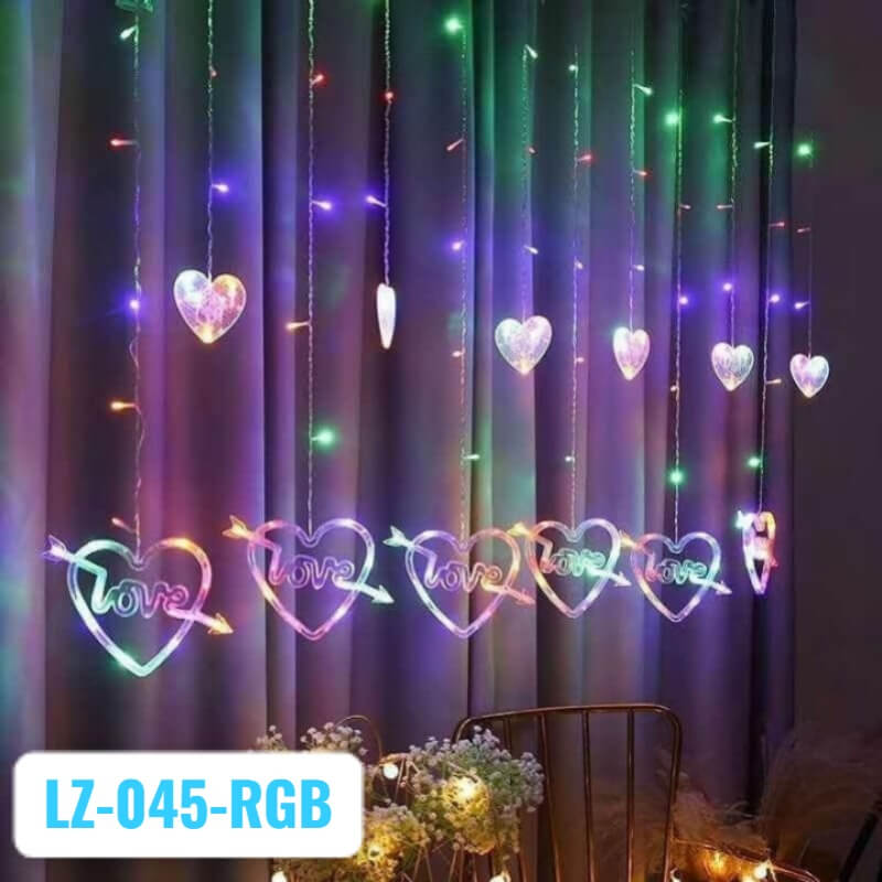 Cortina Luces Led Corazon Amor Love Boda Fiesta Grandes RGB