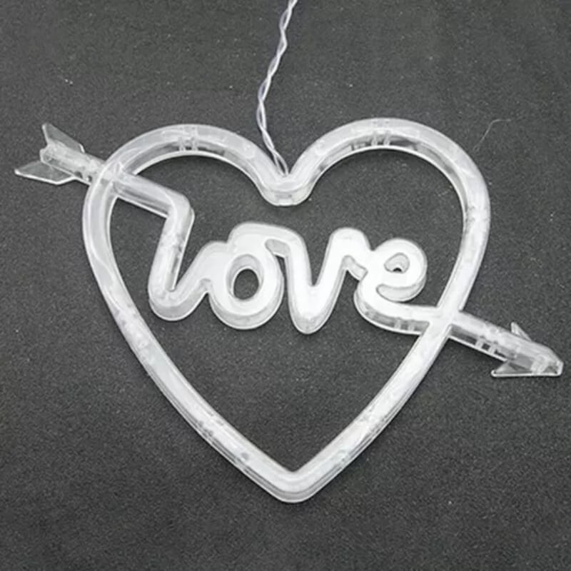 Cortina Luces Led Corazon Amor Love Boda Fiesta Grandes Luz Blanco