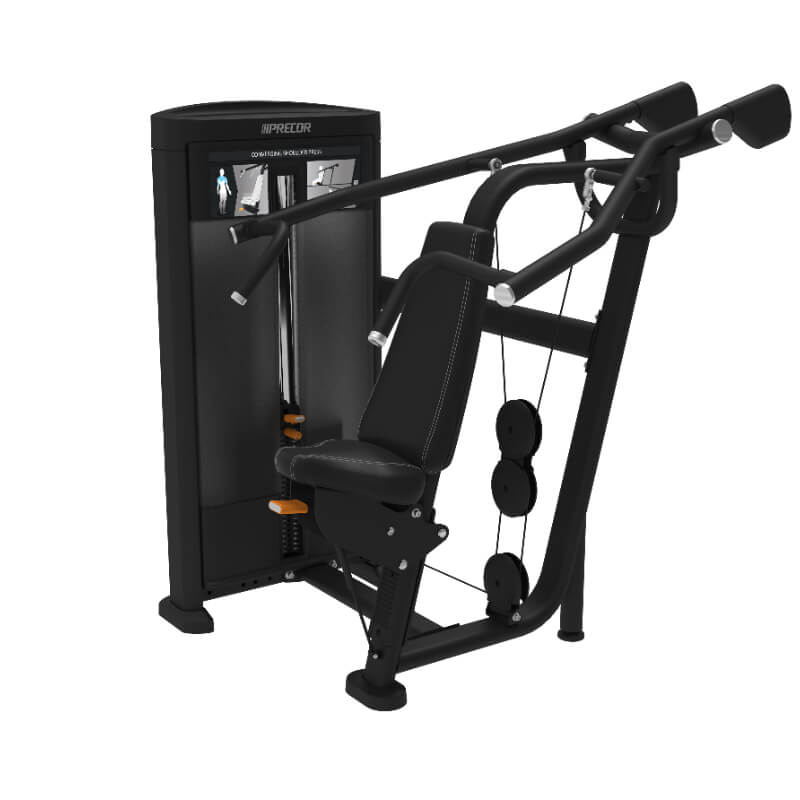 Press de hombros convergente Precor Resolute Strength: Equipo de fuerza duradero para tu gimnasio | Fitness Solutions Ecuador