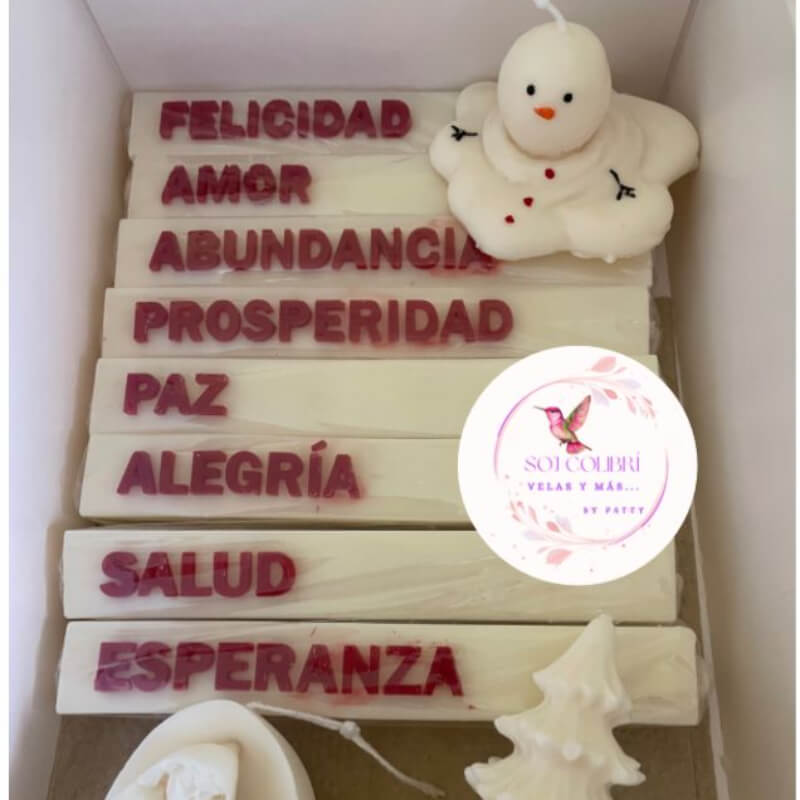 Molde silicona Combo de juego de Intenciones (juego de 3) para uso en velas, jabones, yeso, chocolate. Descuento (precio unitario en la desripcion)