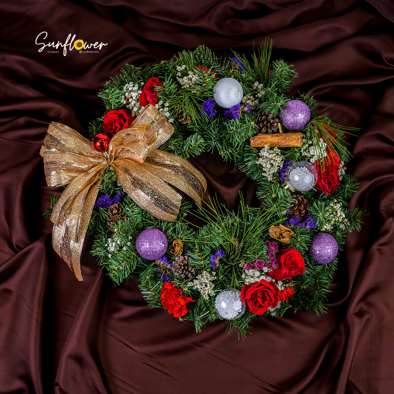 Corona Navideña Floral | Envío a Guayaquil, Samborondón y Daule - Sunflower Atelier