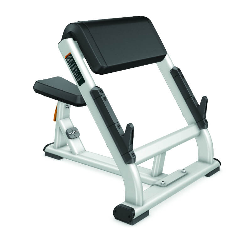Banco Scott Precor serie Discovery: Fortalece Bíceps y Tríceps | Fitness Solutions Ecuador