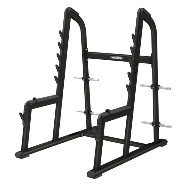 Rack Olímpico Sentadillas Precor serie Discovery: Resistente y Seguro | Fitness Solutions Ecuador