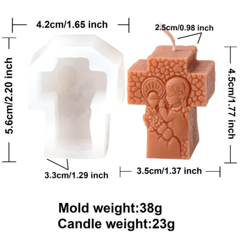 Molde de silicona con diseño de MINI CRUZ S para uso en Velas, jabón, yeso, chocolate, resina.