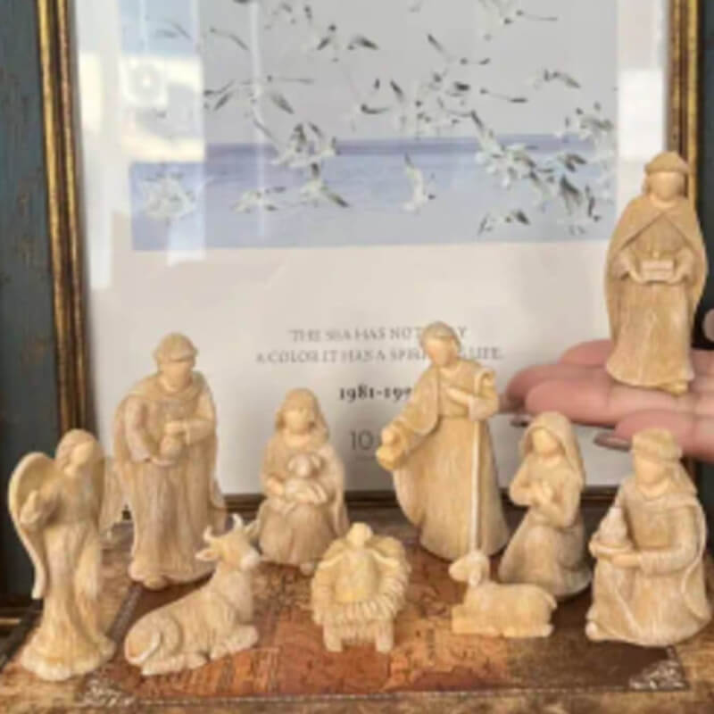 Molde de silicona con diseño Pesebre 10 piezas para uso en Velas, Jabones, resina, chocolate.