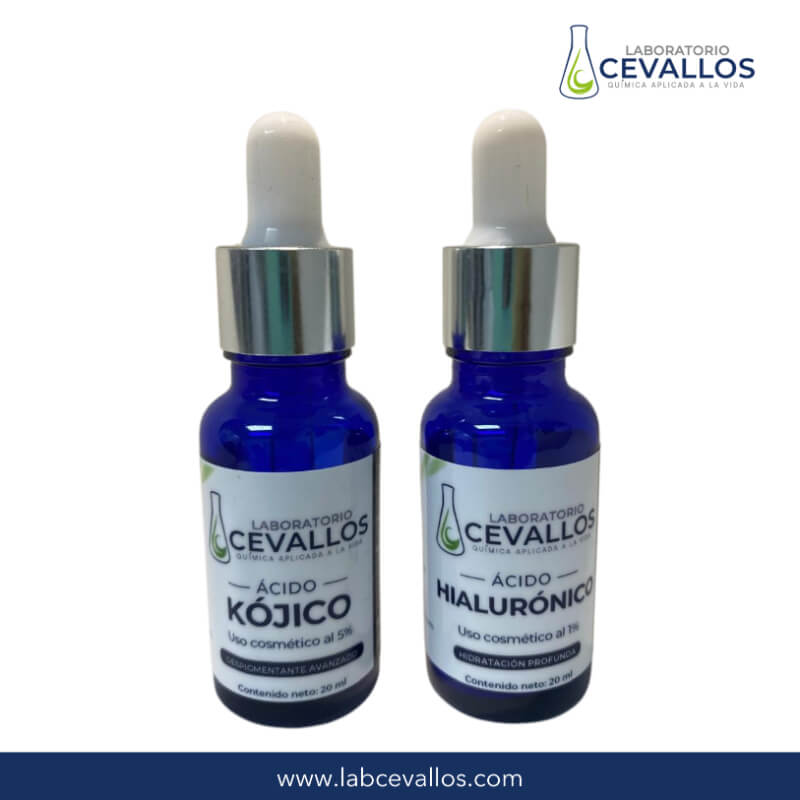 Kit Ácido Kójico 5% + Ácido Hialurónico 1% (20 ml c/u) | Laboratorio Cevallos