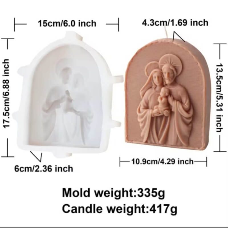 Molde silicona Sagrada Familia para uso en velas, jabones, chocolate.