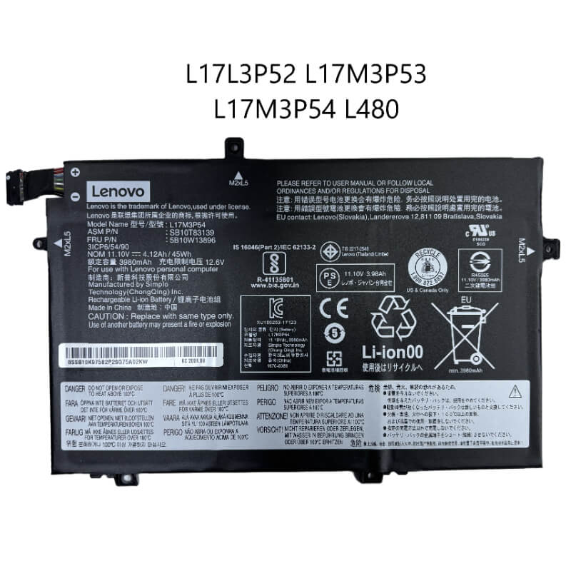 BATERIA LENOVO L17L3P52 L17M3P53 L17M3P54 L480