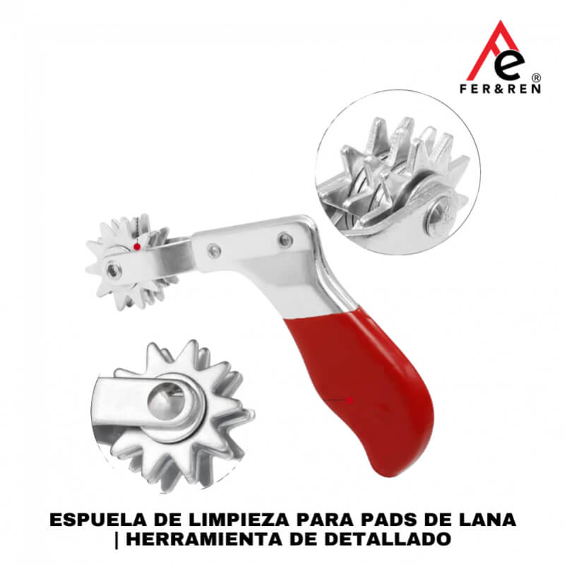 Espuela de Limpieza para Pads de Lana y Espuma – FER&REN | Herramienta Profesional para Detallado Automotriz
