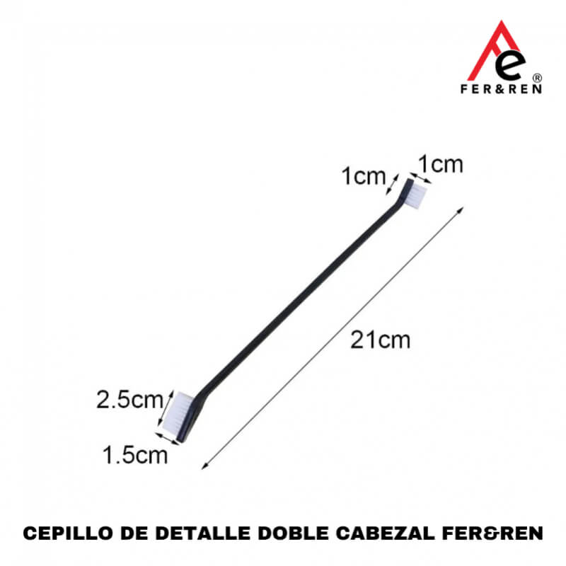 Cepillo de Detalle Doble Cabezal | FER&REN – Herramienta de Limpieza Versátil para Autos