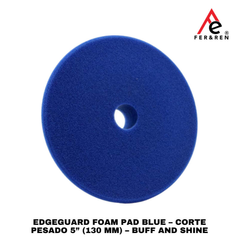 EdgeGuard Foam Pad Blue 5” (130 mm) – Pad de Corte Pesado con Protección Profesional | Buff and Shine