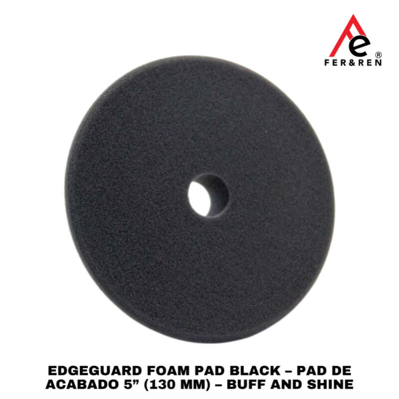 EdgeGuard Foam Pad Black 5” (130 mm) – Pad de Acabado Profesional con Tecnología Protectora | Buff and Shine