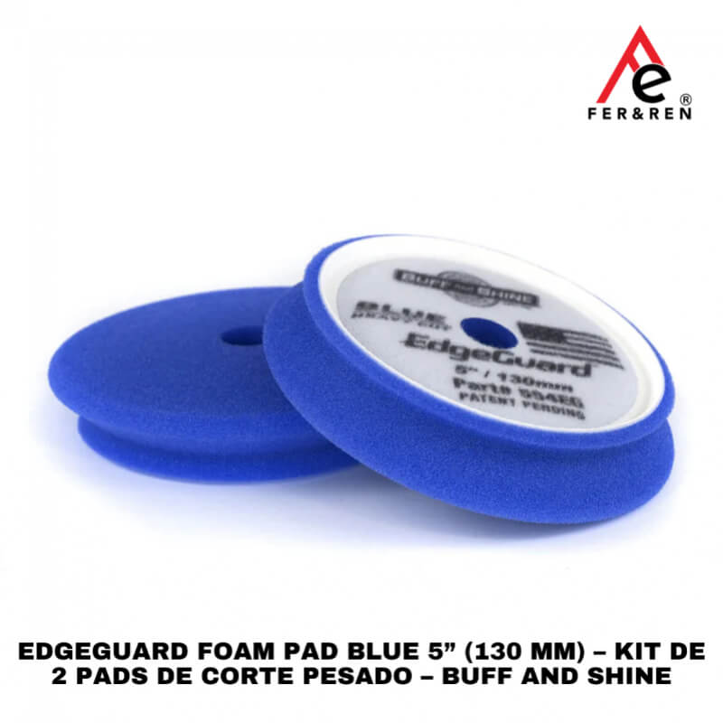 EdgeGuard Foam Pad Blue 5” (130 mm) – Kit de 2 Pads de Corte Pesado | Buff and Shine