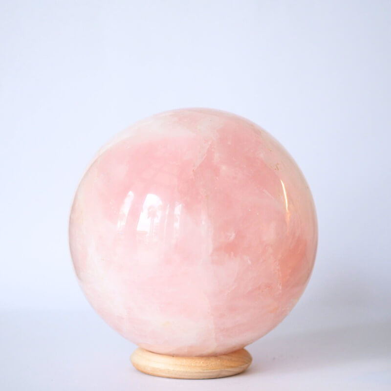 Esfera de Cuarzo Rosa Grande, Mineral del Amor y Serenidad