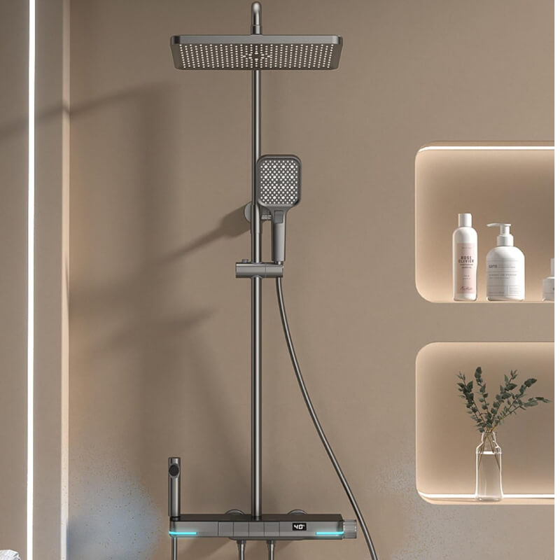 Columna de ducha pantalla led 4 funciones para calefón