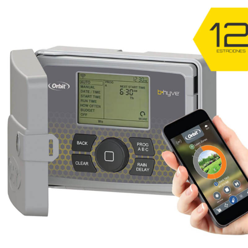 Controlador de riego automatico e inteligente ORBIT B-hyve - 12 estaciones