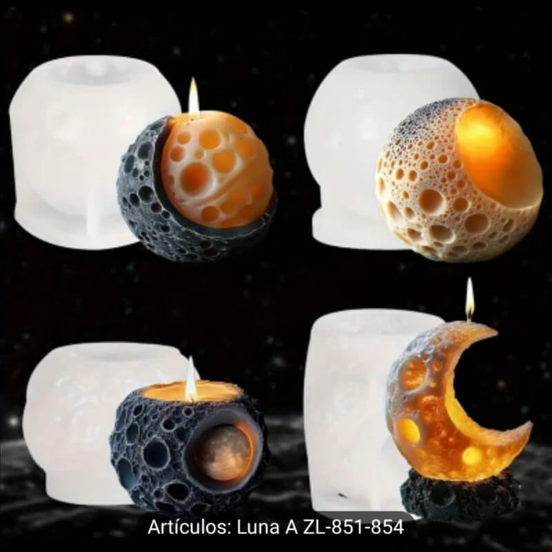 Moldes de silicona de Lunas. para uso de velas, jabón, chocolate, resina, porcelana fría. (valores unitarios en la descripción)
