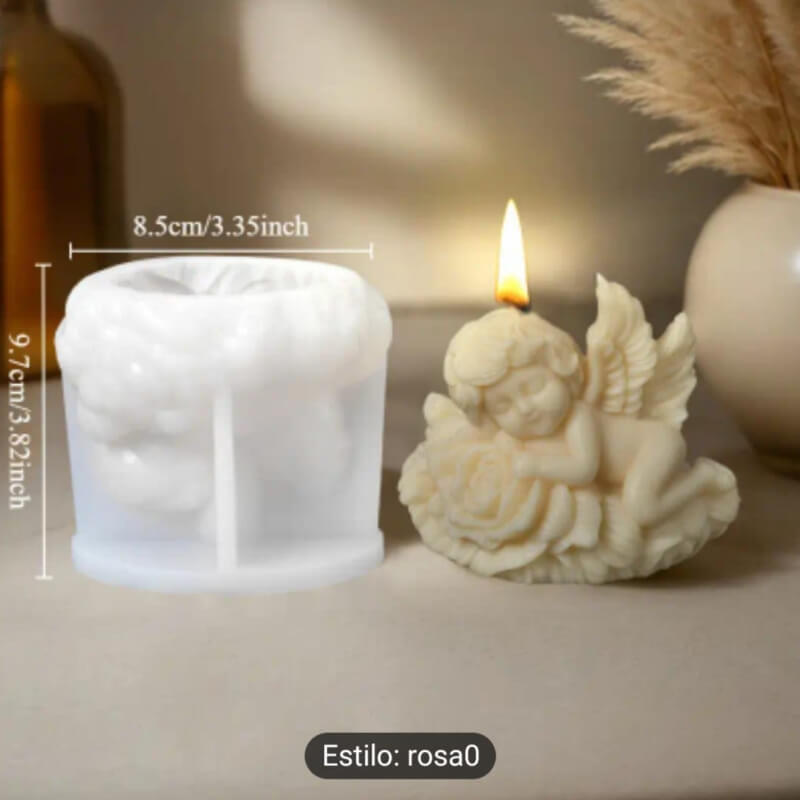 Molde silicona de Ángel Durmiendo. para uso de velas, jabón, chocolate, resina, porcelana fría.