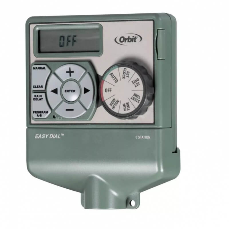 Controlador de riego automático ORBIT EASY-DIAL 6 Estaciones