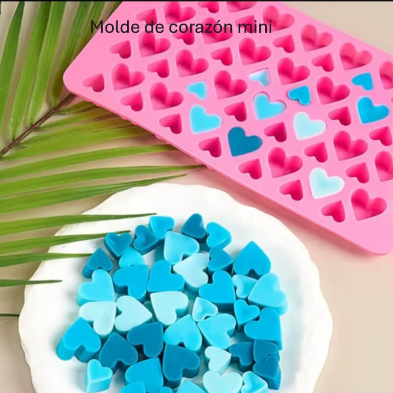Moldes de silicona con diseño de Tapete de Corazones para uso en Velas, jabón, yeso, chocolate, resina, hielo. (valores unitarios en la descripción)