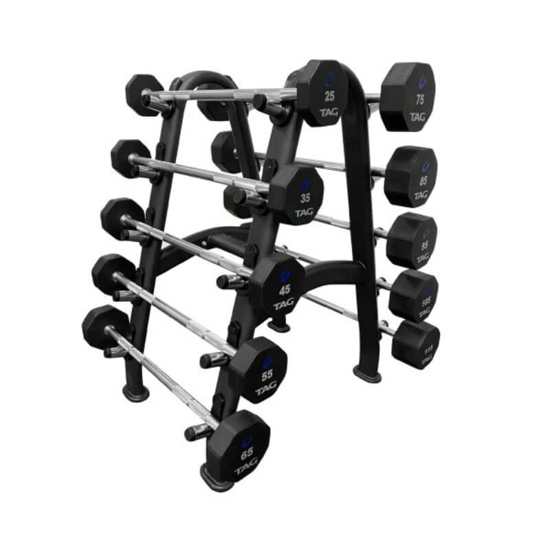 Rack TAG de 10 unidades para barras fijas| Fitness Solutions Ecuador