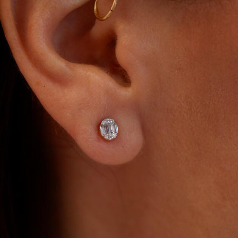 ARETES DE DIAMANTES REDONDOS