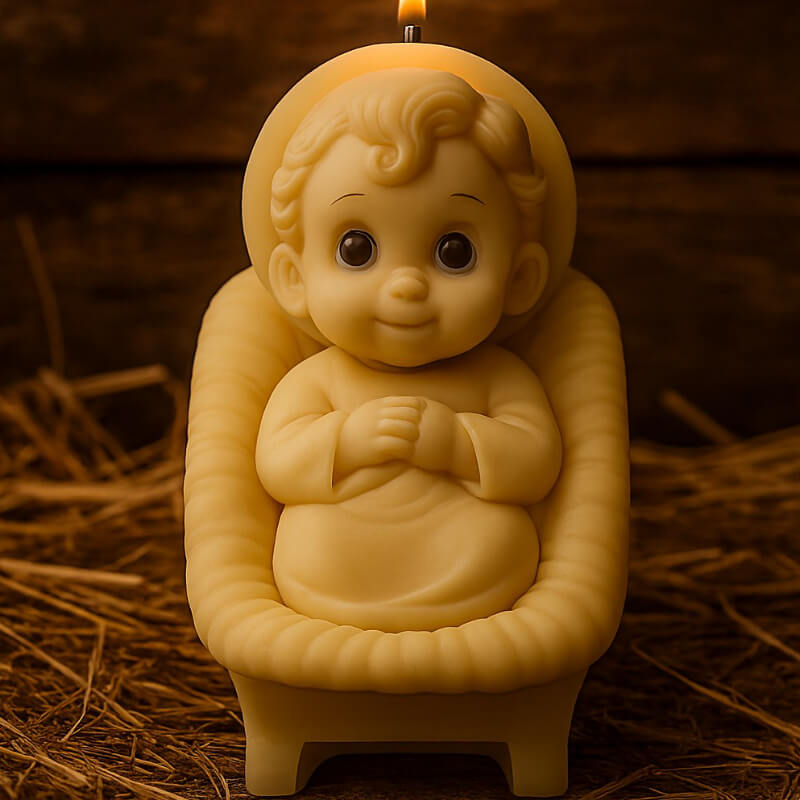 Molde silicona de Niño Jesús. para uso de velas, jabón, chocolate, resina, porcelana fría, yeso, cemento. descuento