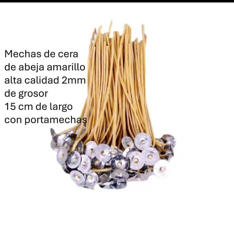 Mechas de cera alta calidad 2mm de grosor15 cm de largo con portamechas