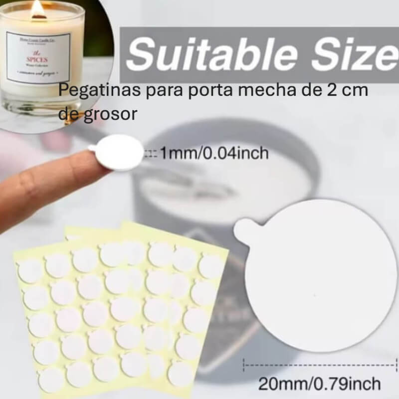 Pegatinas para porta mecha de 2 cm de grosor