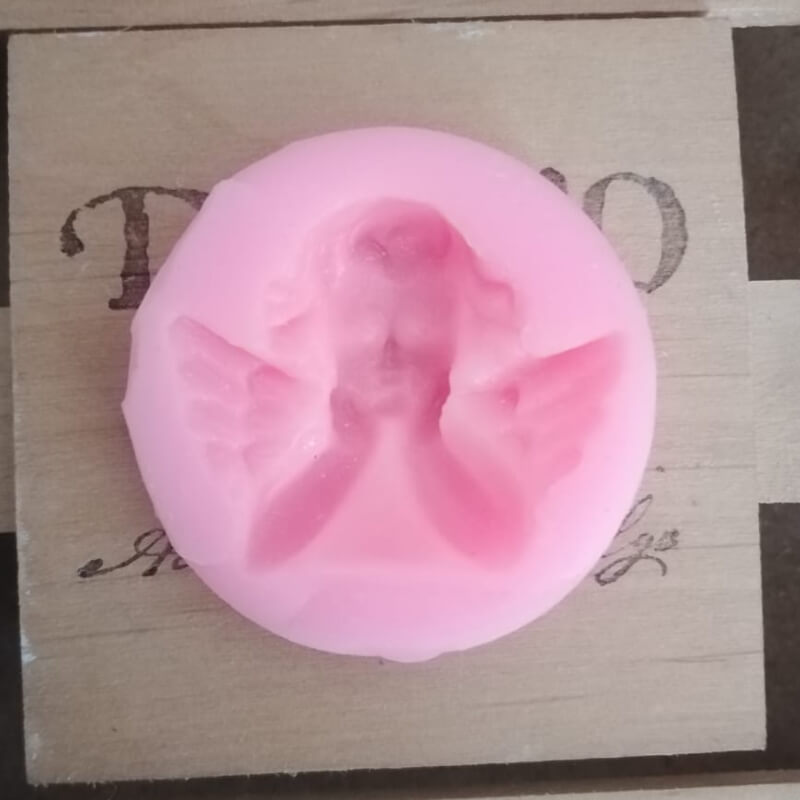 Molde de silicona con diseño de Mini Ángel Pensativo para uso en Velas, jabón, yeso, chocolate, resina.