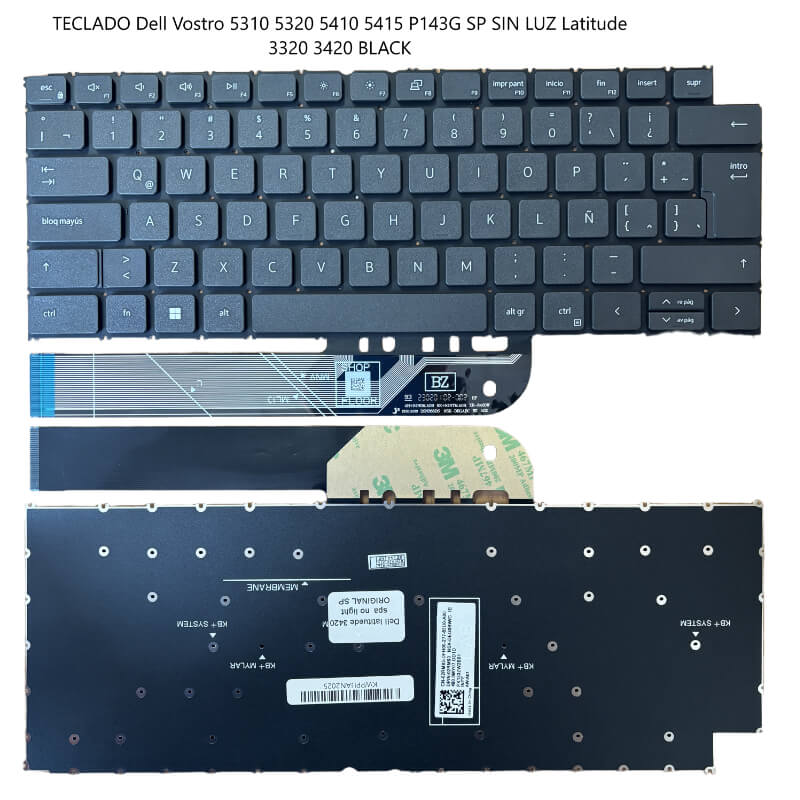TECLADO Dell Vostro 5310 5320 5410 5415 P143G SP SIN LUZ Latitude 3320 3420 BLACK