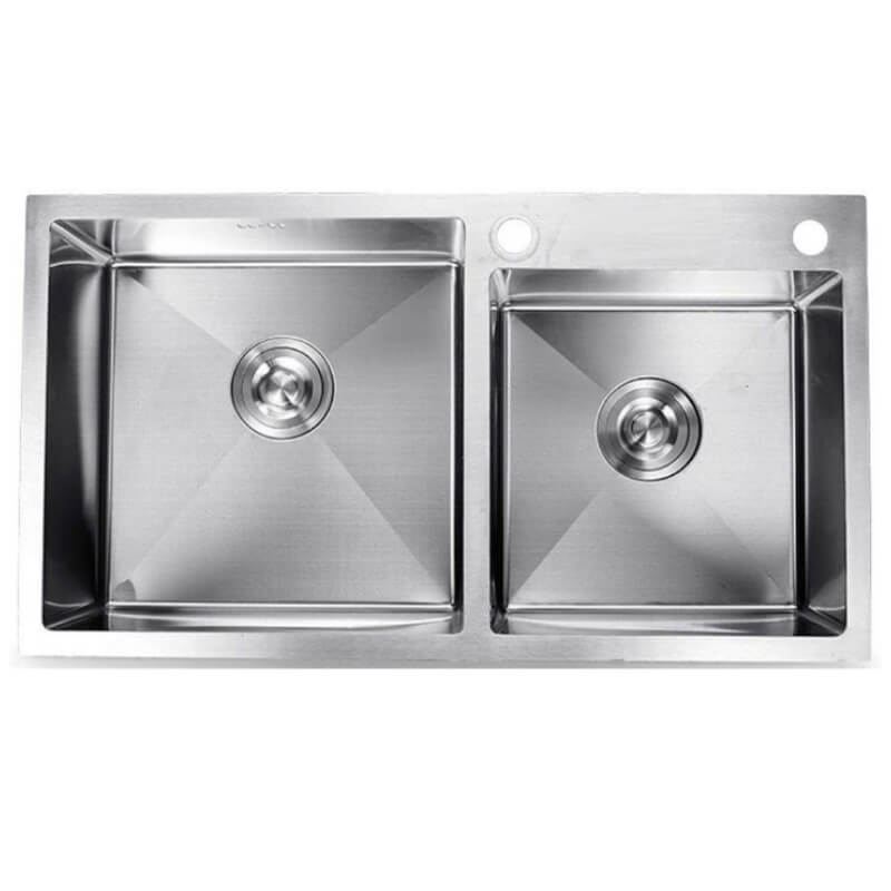Fregadero doble plateado B