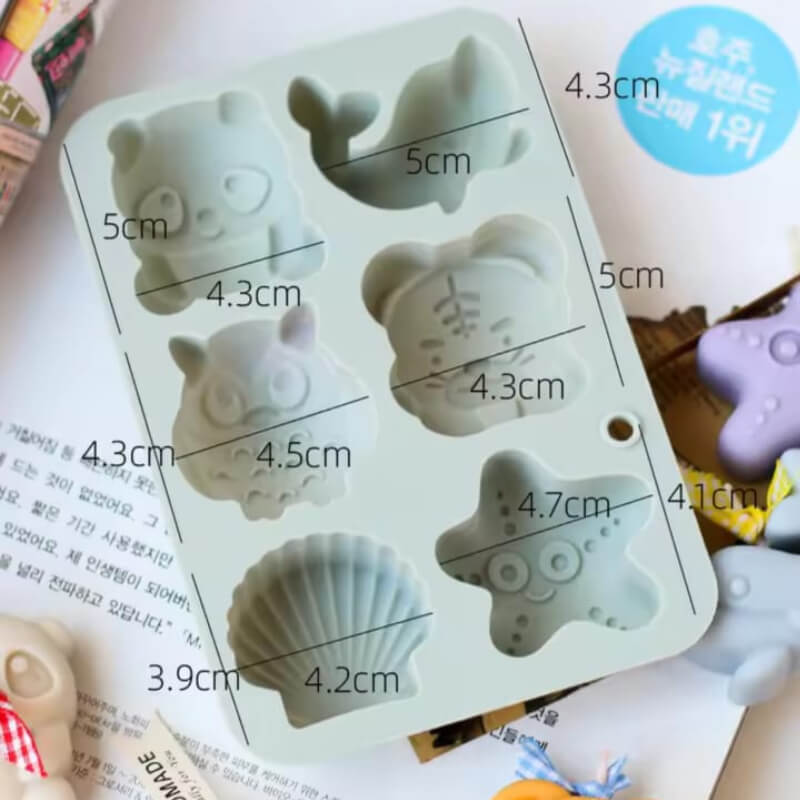 Molde silicona de Tapete de Animales Varios. para uso de resina, porcelana fría, yeso, chocolate