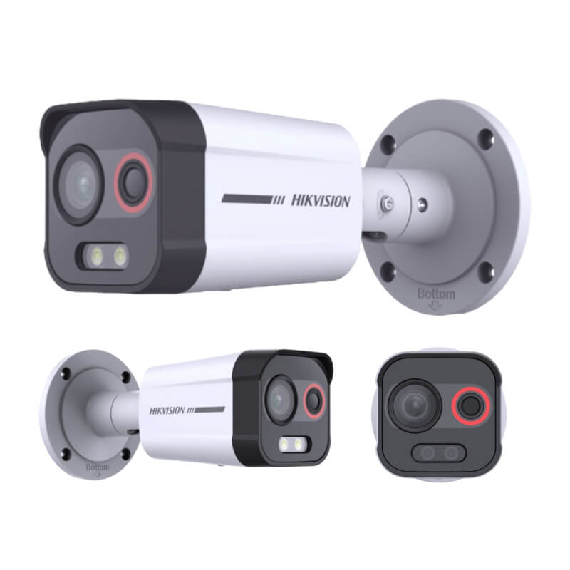 Hikvision | Cámara Bala Térmica y Óptica DS-2TD2608-2/QA | Detección de Intrusos | IA y Alarma Integrada