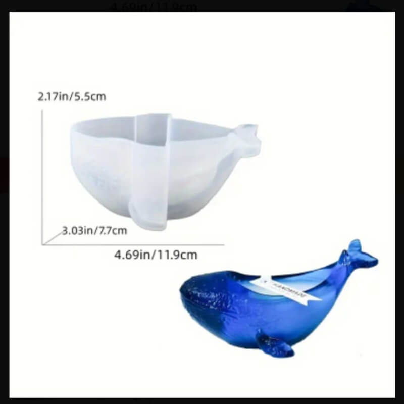 Molde elaborado en silicona de Maceta de ballena para uso en resina, porcelana fría, yeso, cemento.