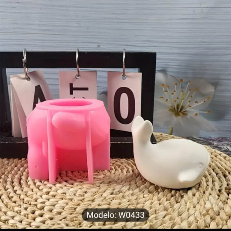 Molde de silicona de Ballena para uso en resina, yeso, cemento, porcelana fria